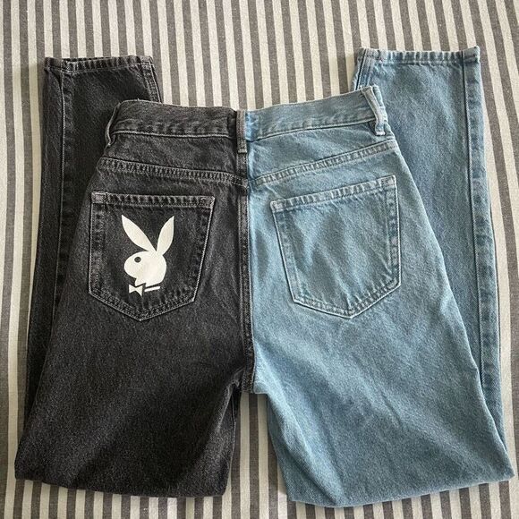 Playboy By PacSun Two-Tone Ultra High Waisted Slim Fit Jeans Size 24 - Picture 1 of 8